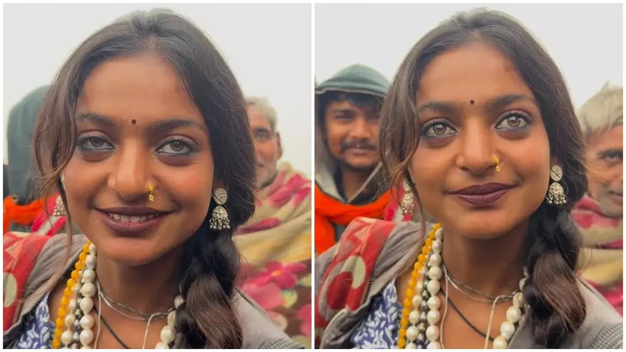 garland seller at Mahakumbh wins hearts with her mesmerizing beauty at Mahakumbh 2025