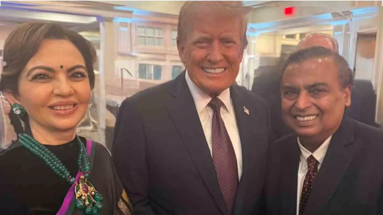 Donald Trump with Nita and Mukesh Ambani