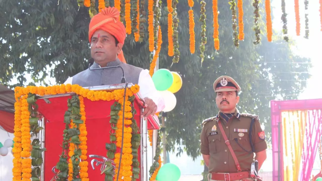 Meerut News Today Minister of State for Energy Somendra Tomar Speech in Republic Day Celebration