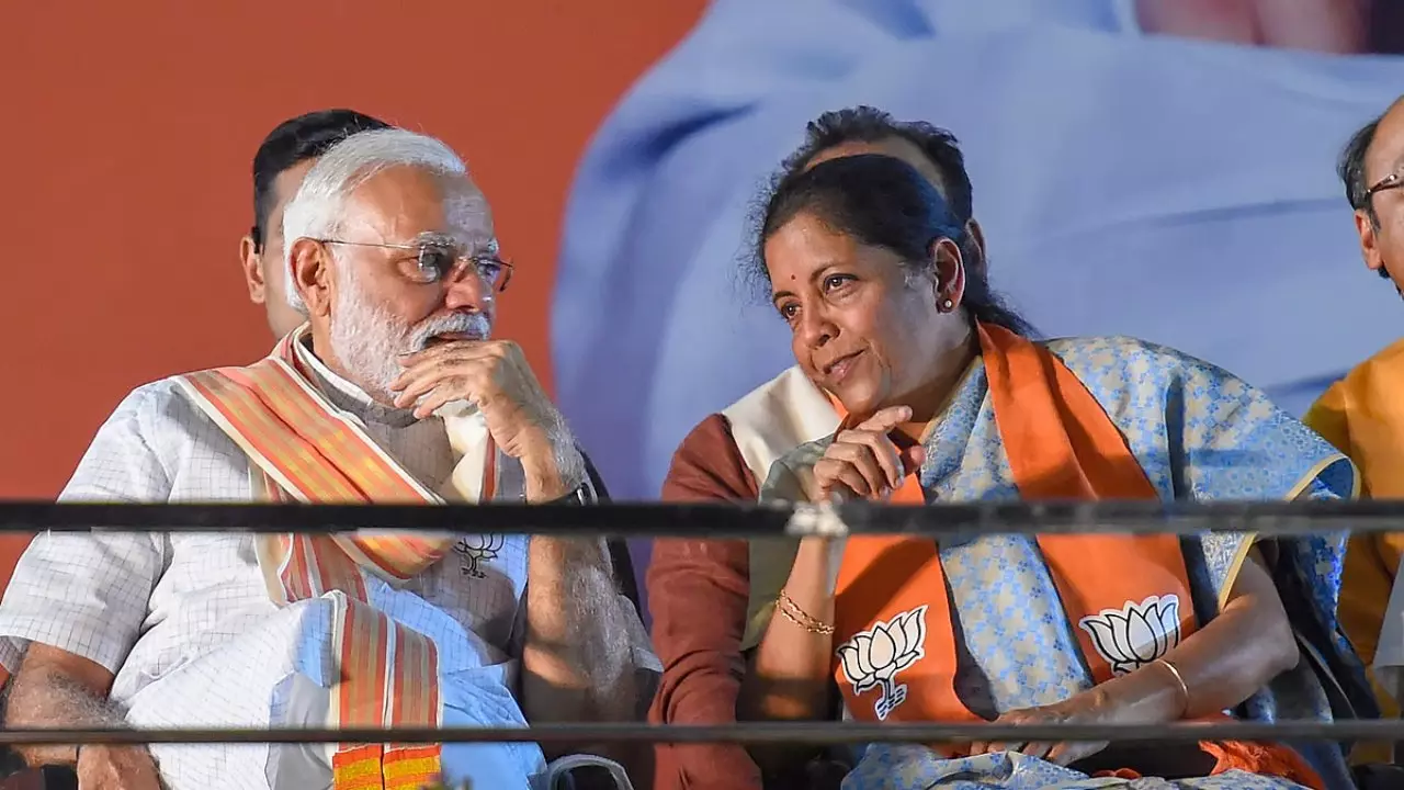 PM Modi with Nirmala Sitharaman