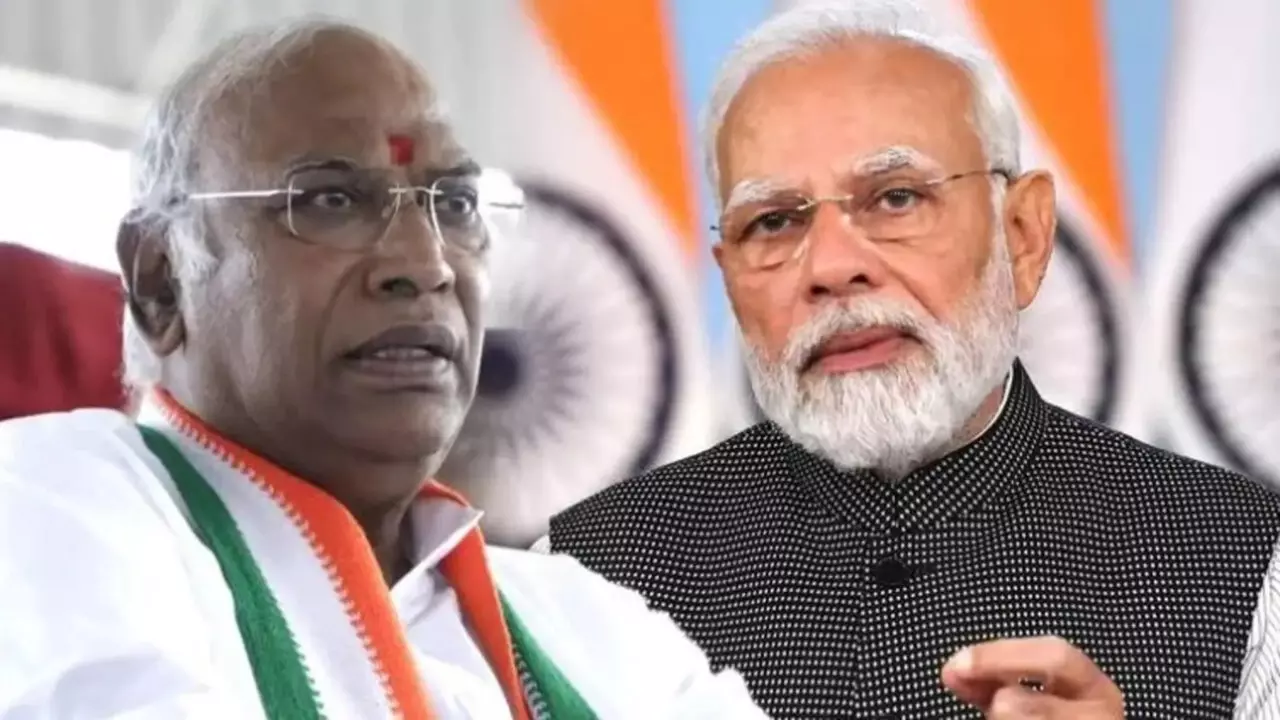 Congress President Mallikarjun Kharge and PM Narendra Modi