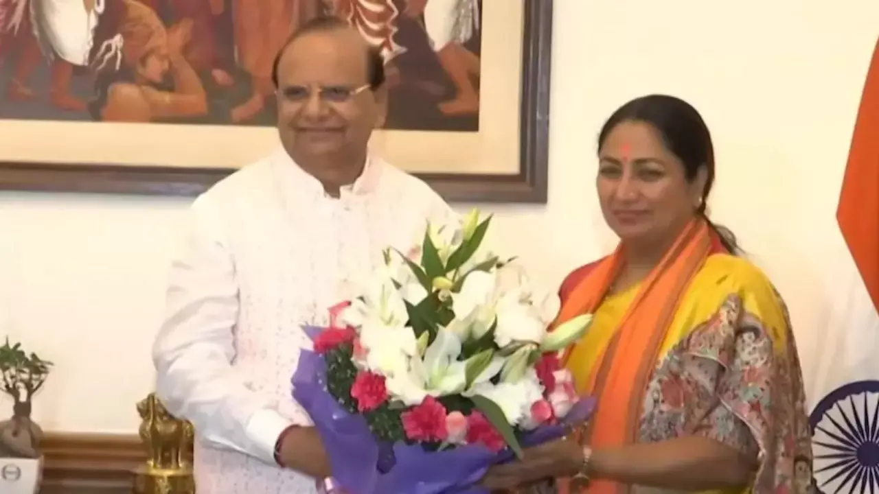 Delhi CM-designate Rekha Gupta meets LG VK Saxena