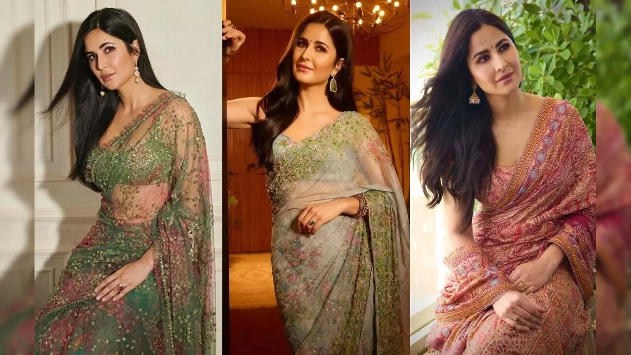 Katrina Kaif In Saree: साड़ी में कहर ढाती हैं कैटरीना कैफ, न्यूली वेड पर खूब खिलेंगे ये लुक्स