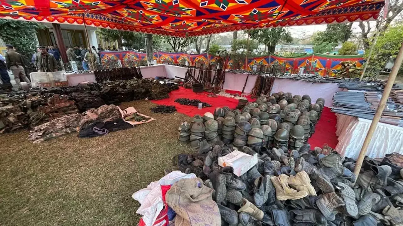 Meitei group surrendered illegal weapons.