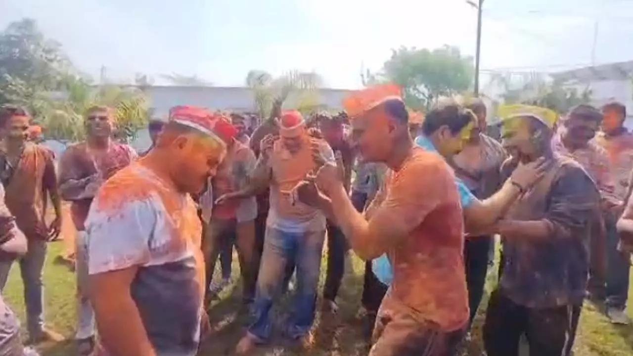 DM and SP celebrated Holi in a very special way