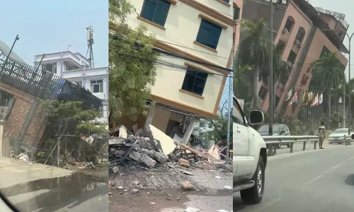 Earthquake strikes Myanmar Thailand videos viral on social media