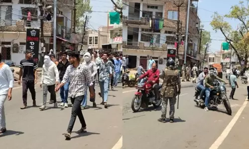 madhya pradesh guna stone pelting incident on hanuman jayanti hindu organization protest
