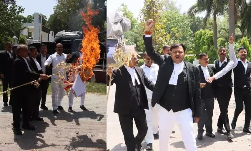 lawyers in lucknow expressed anger over the terrorist attack in Pahalgam burnt effigy of terrorism