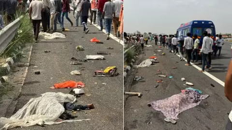 haryana nuh road accident delhi mumbai expressway 6 women killed 5 injured