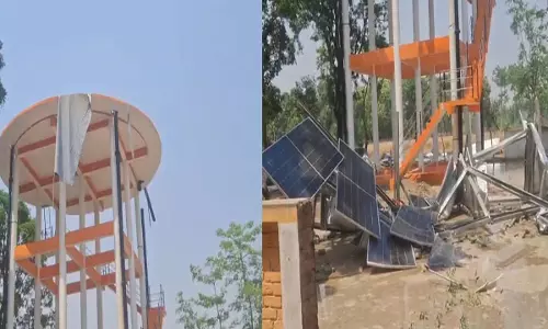 Big scam in Har Ghar Jal Nal Yojana Fati water tank in Sheikhpur, Isanagar, children save villagers