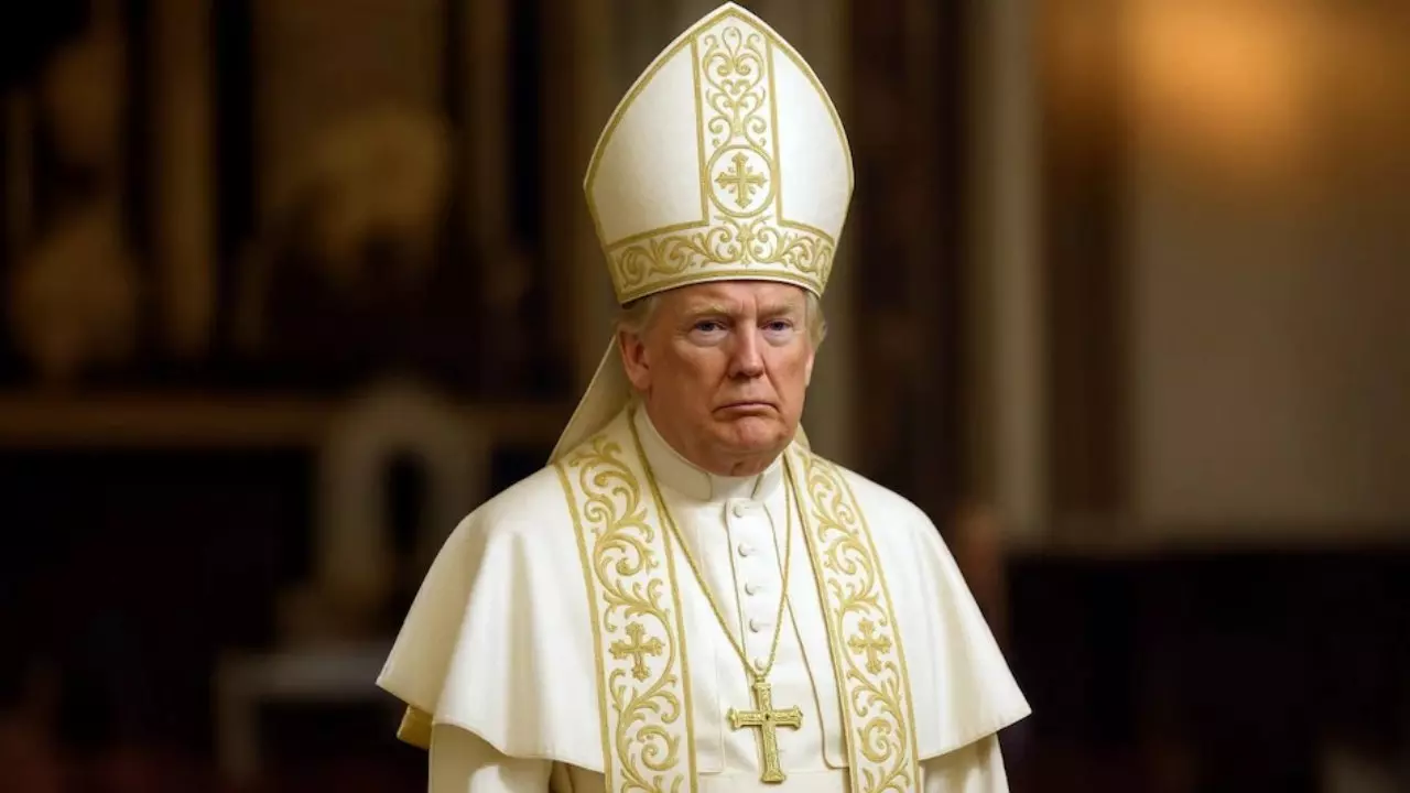 Donald Trump dressed as the Pope