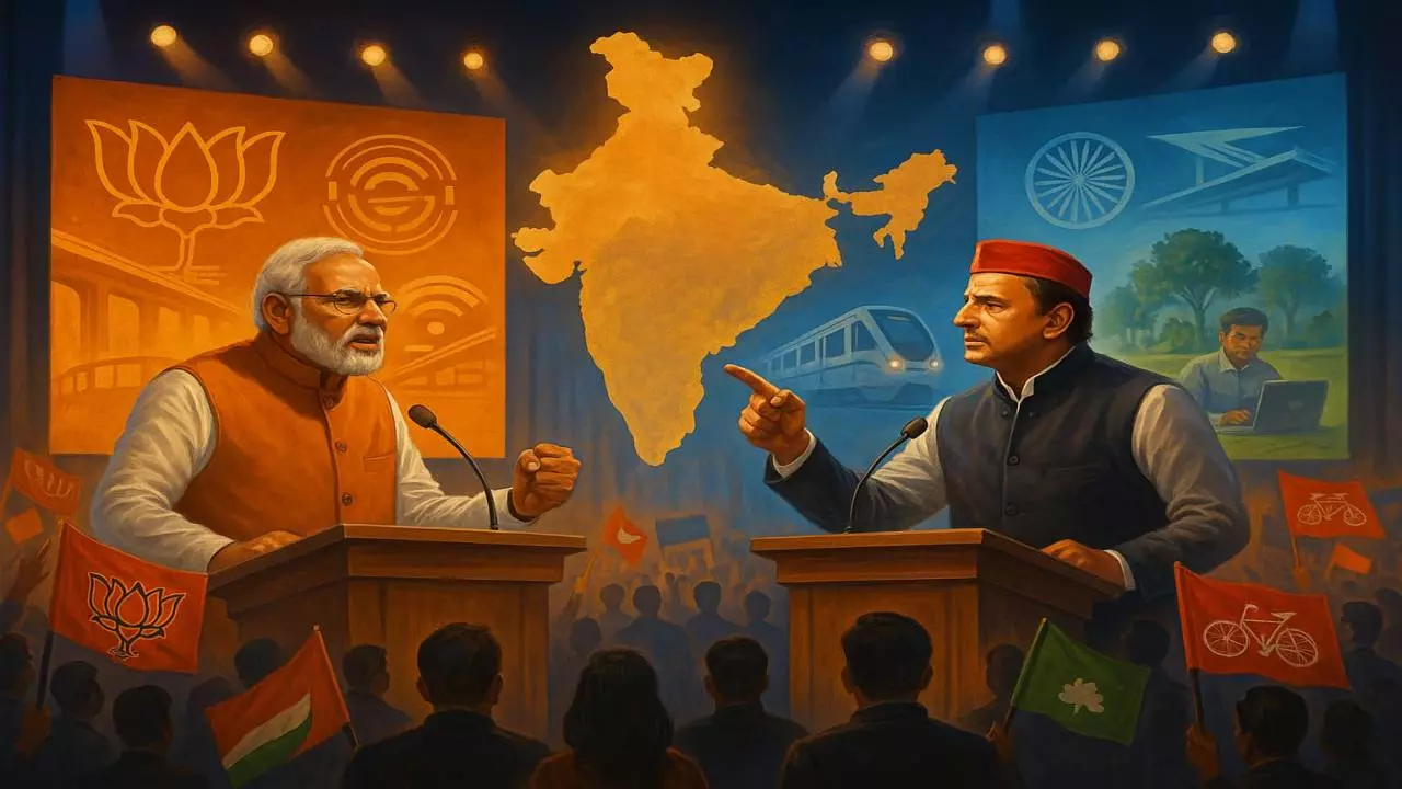 Akhilesh Yadav And PM Modi