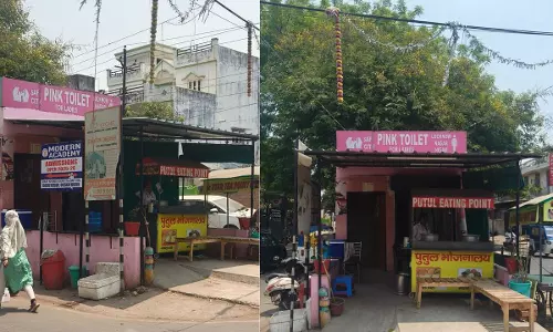 Restaurant open outside pink toilet in lucknow people complaints nagar nigam for Inconvenience