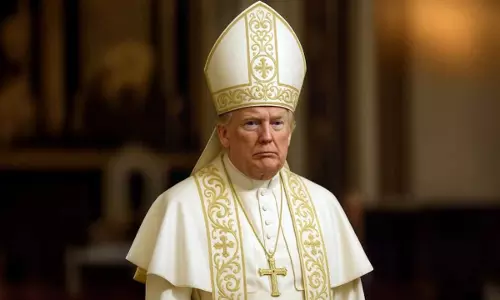 Donald Trump dressed as the Pope