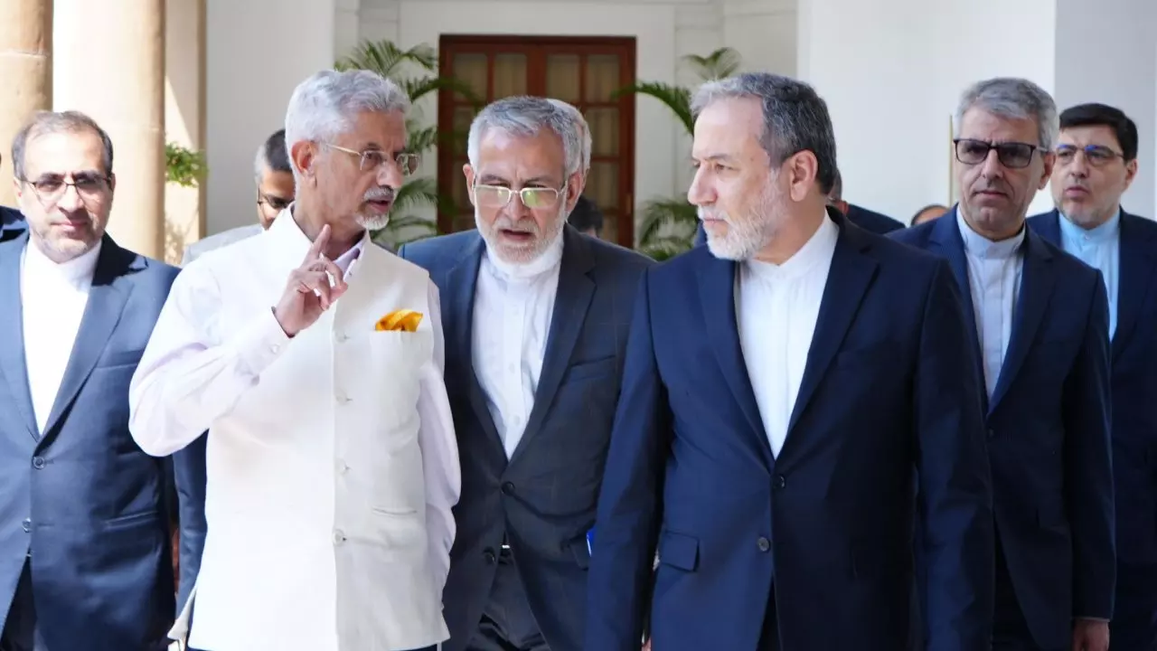 Iran Foreign Minister Seyed Abbas Araghch with EAM Jaishankar