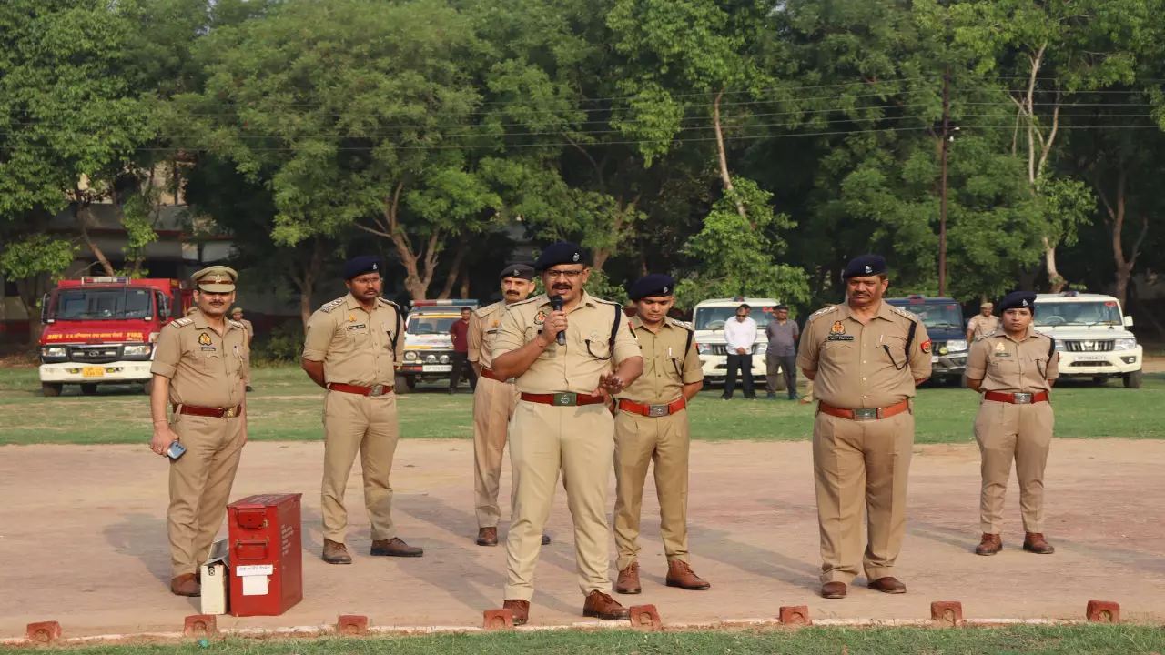 riot control drill in Baghpat