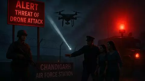 chandigarh air force station alert threat of drone attack siren warn chandigarh air force station alert threat of drone attack siren warn