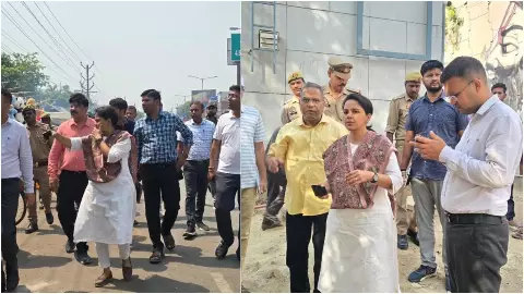 Lucknow News: चौराहों पर खड़े लेबरों पर मेहरबान हुईं मंडलायुक्त, लखनऊ के लेबर अड्डों का किया निरीक्षण, बोलीं- धूप- बरसात से बचाने के लिए बनेगे स्थायी शेड