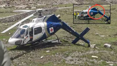 kedarnath aiims rishikesh helicopter ambulance crash landing photo viral kedarnath aiims rishikesh helicopter ambulance crash landing photo viral