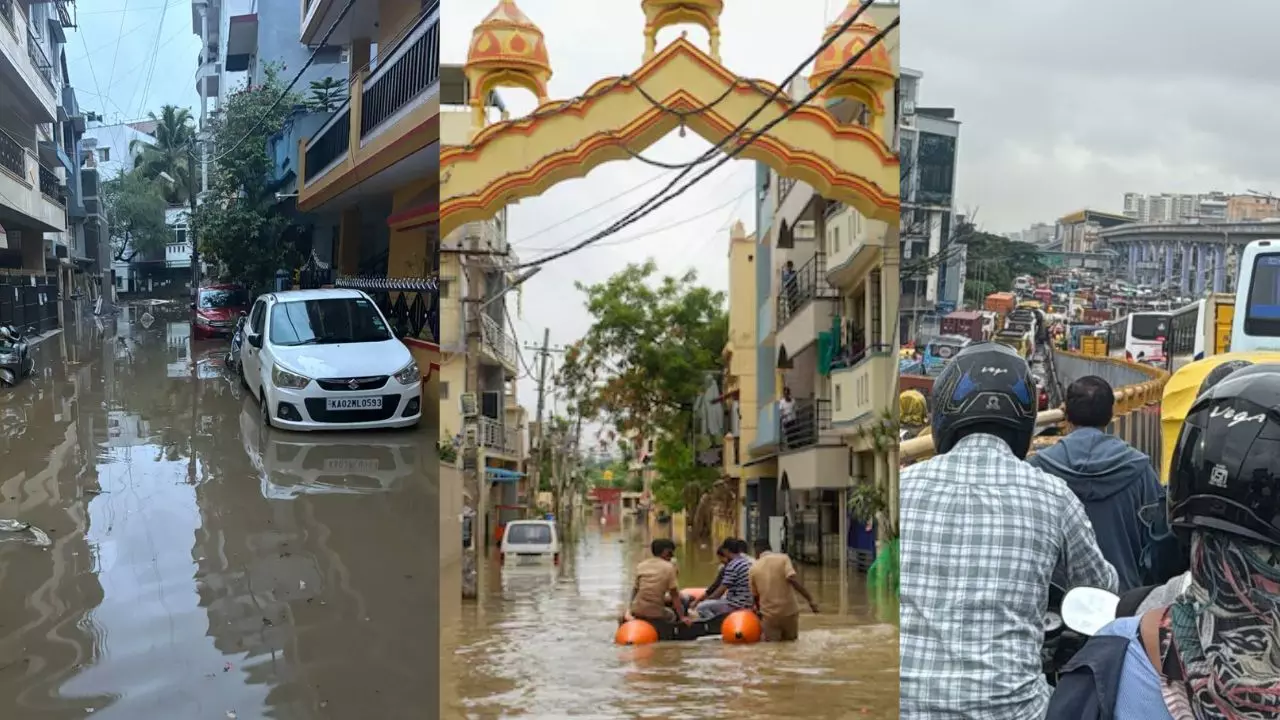 Bengaluru Rains alert water filled on roads entered in house see photos weather update