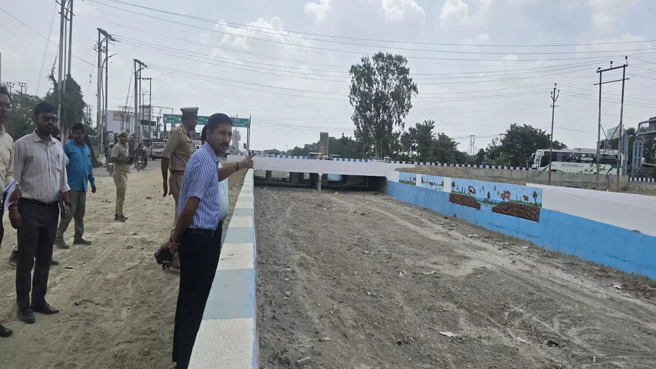 Lucknow News: मोहन रोड पुल पर बन रहे कैटल घाट व रिटेनिंग वॉल का लखनऊ DM ने किया निरीक्षण, मवेशियों की सुरक्षा का रखा जा रहा ध्यान