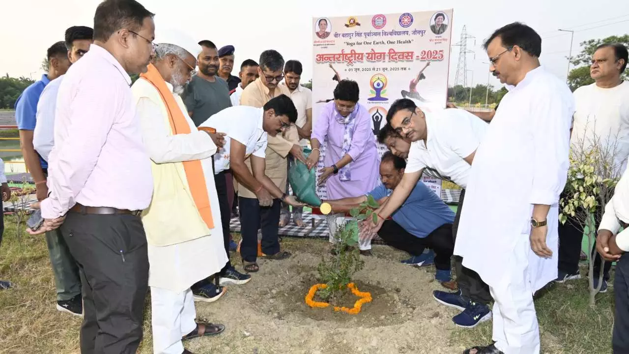 Jaunpur News: पीयू में 11वें अंतरराष्ट्रीय योग दिवस का भव्य शुभारंभ, कुलपति प्रो. वंदना सिंह ने किया पौधारोपण