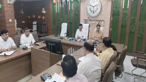 District Collector Dr. Dinesh Chandra chaired a departmental review meeting related to CM dashboard