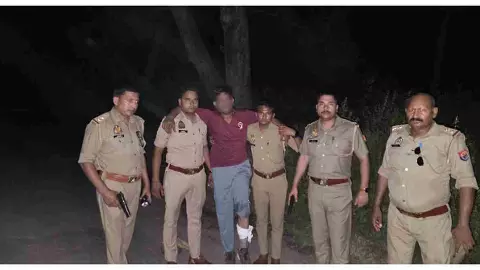 Hapur News:  25 हजार के इनामी बदमाश से पुलिस की मुठभेड़, गैंगस्टर एक्ट में था बदमाश वांछित