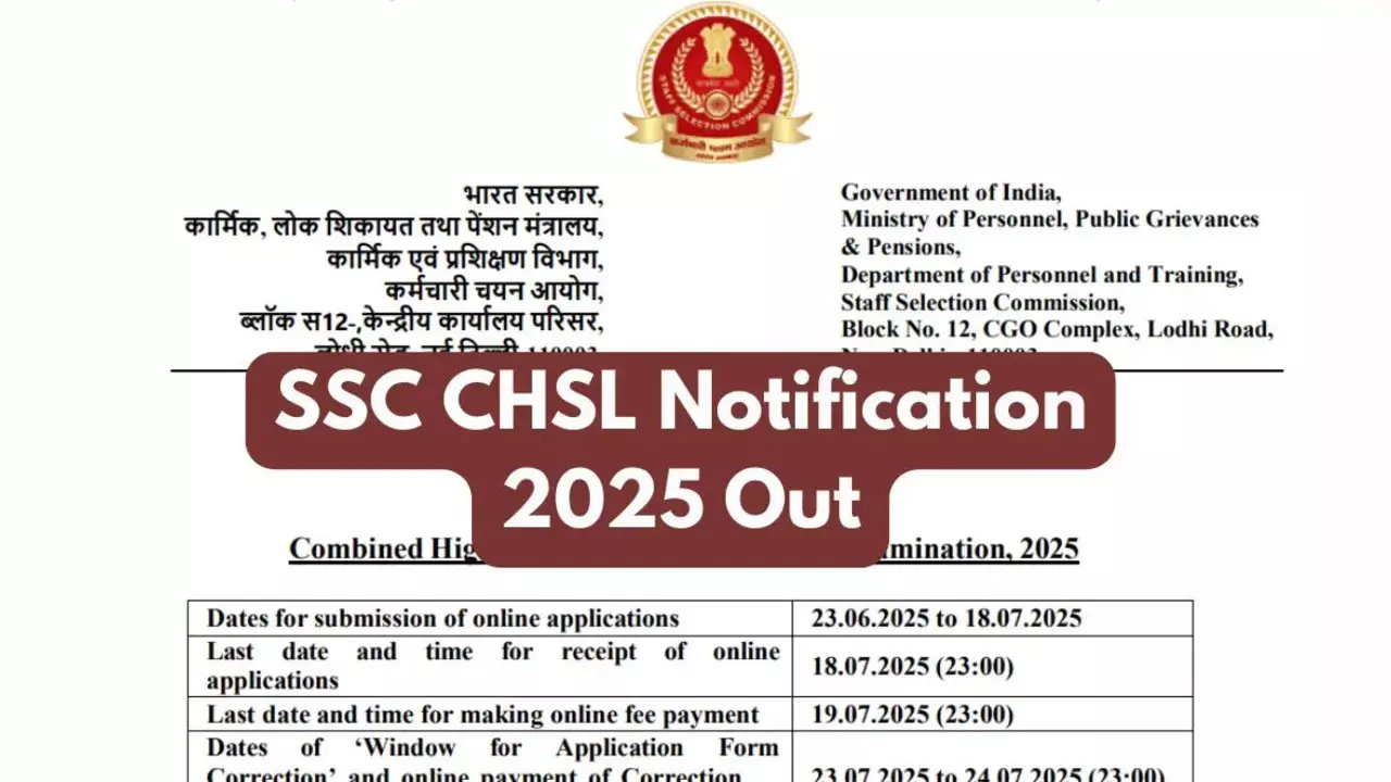 SSC CHSL Notification 2025