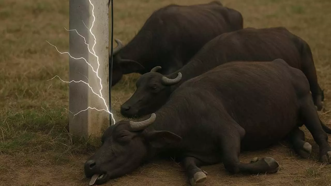 Chandauli News: बिजली के खंभे का करंट बना काल: नौगढ़ में पशुपालक की तीन भैंसों की दर्दनाक मौत