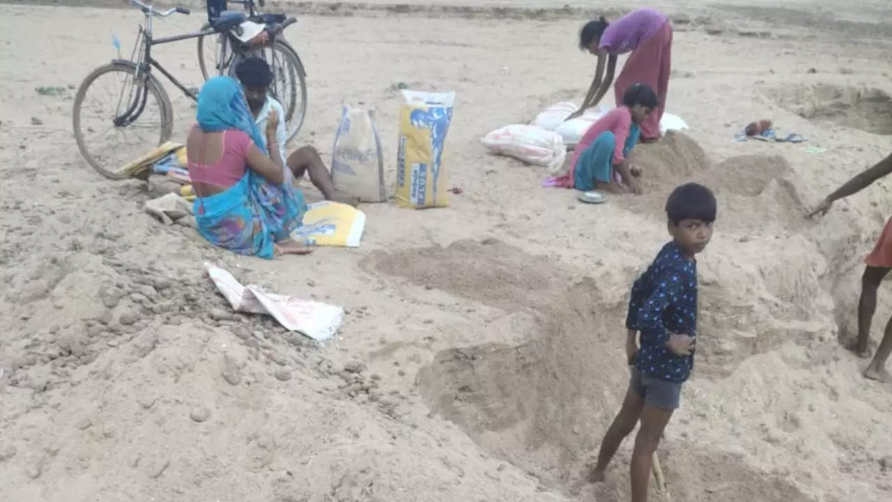 Kaushambi News: महेवाघाट थाना क्षेत्र में बेखौफ हो रहा अवैध खनन, साइकिल व खच्चरों से प्रतिदिन सैकड़ों बोरियों में भरकर ले जा रहे बालू