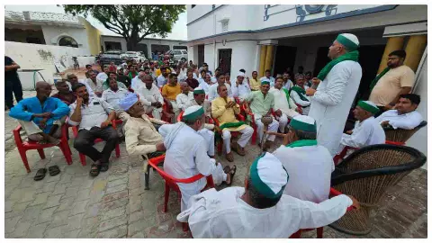 Meerut News: किसान पंचायत में गरजा भाकियू का हुंकार : सरधना के 40 गांवों ने लिया आरपार संघर्ष का संकल्प