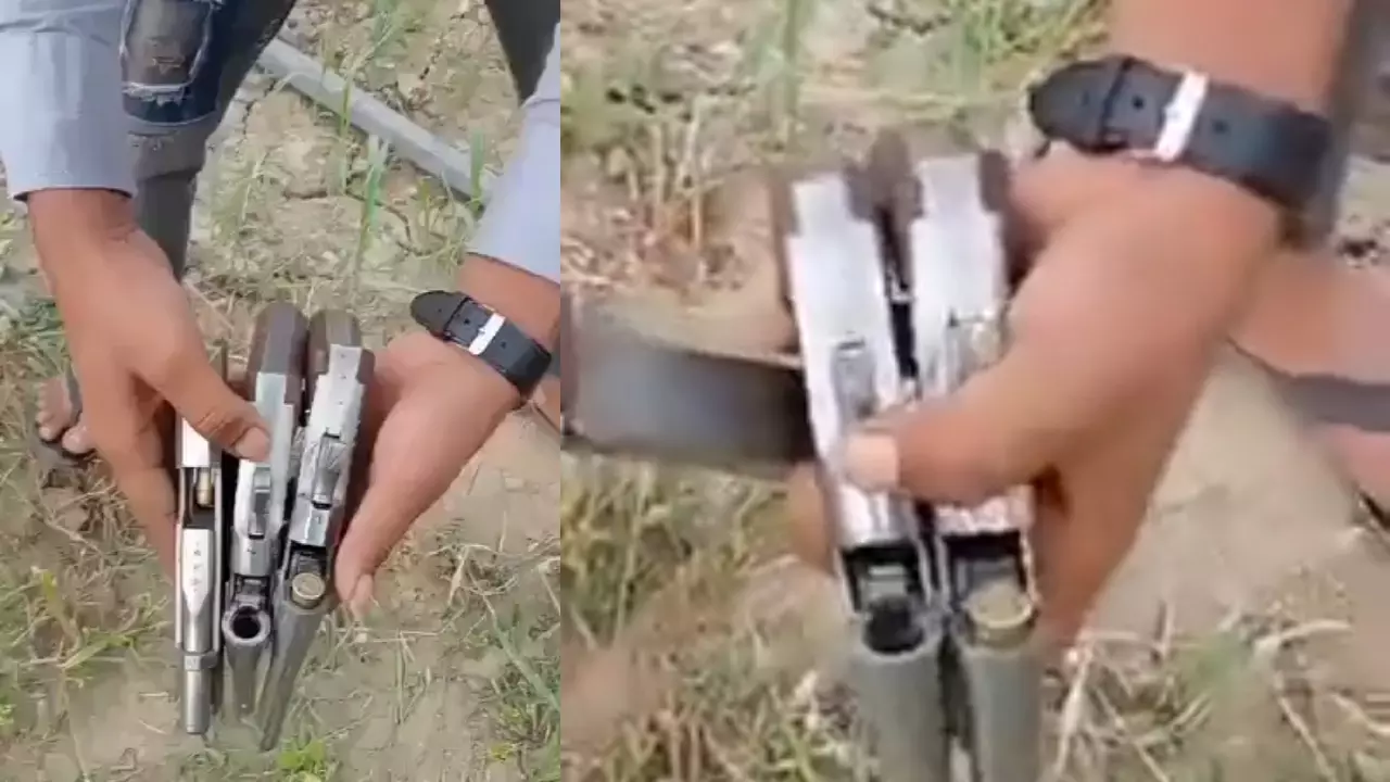 Barabanki News: सोशल मीडिया पर तीन असलहों के साथ युवक का वीडियो वायरल, हिंदू सेना ने की कार्रवाई की मांग