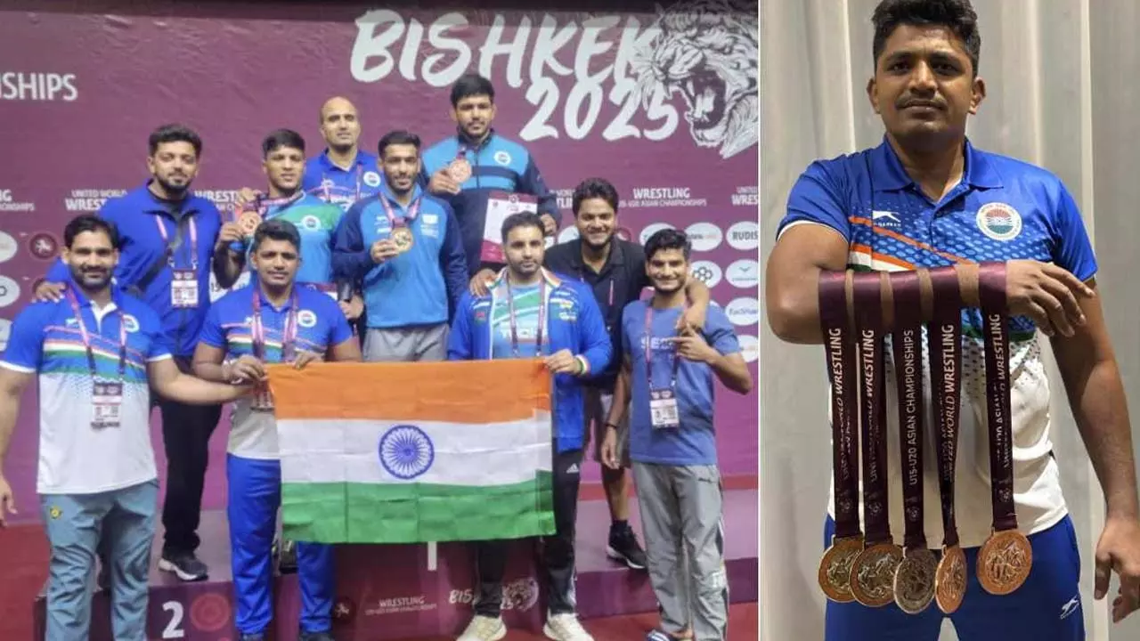 India wins 5 wrestling medals in Kyrgyzstan under the guidance of Chandauli coach Krishnakant Yadav