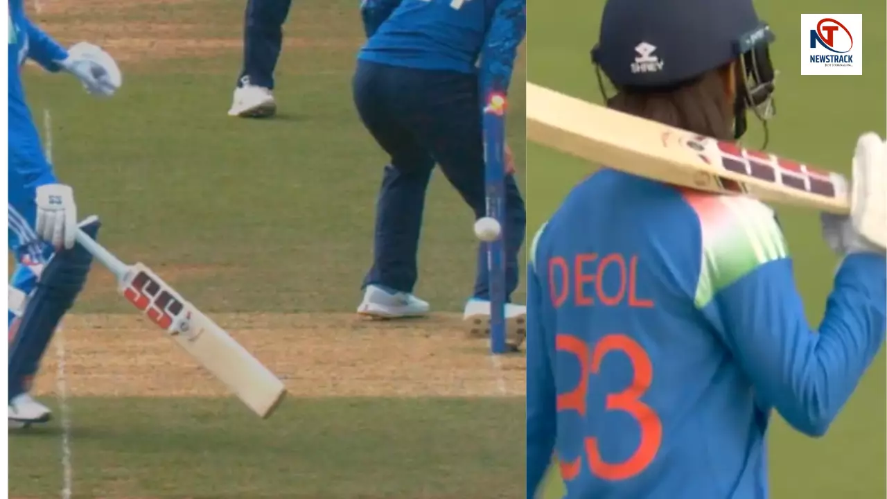Harleen Deols careless run out video goes viral But Deepti Sharma and Jemima Rodriguez give India a glorious win
