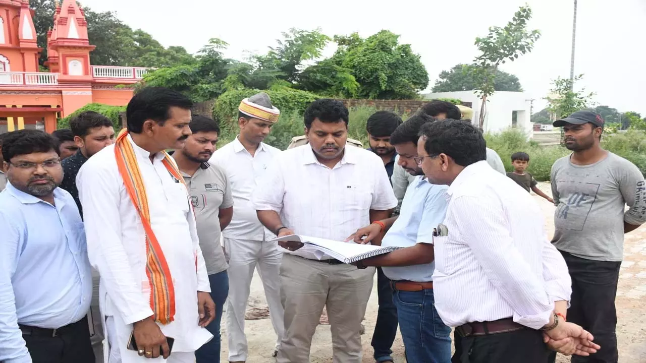 District Collector Dr. Raja Ganpati R inspects development works, expresses disappointment over negligence in quality