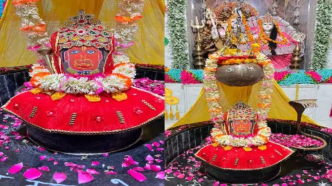 Ganga of Umari Bhakti in the month of Shravan: Divine adornment of Baba Narmadeshwar at Nilkanth Mahadev Temple in Barout Ganga of Umari Bhakti in the month of Shravan: Divine adornment of Baba Narmadeshwar at Nilkanth Mahadev Temple in Barout