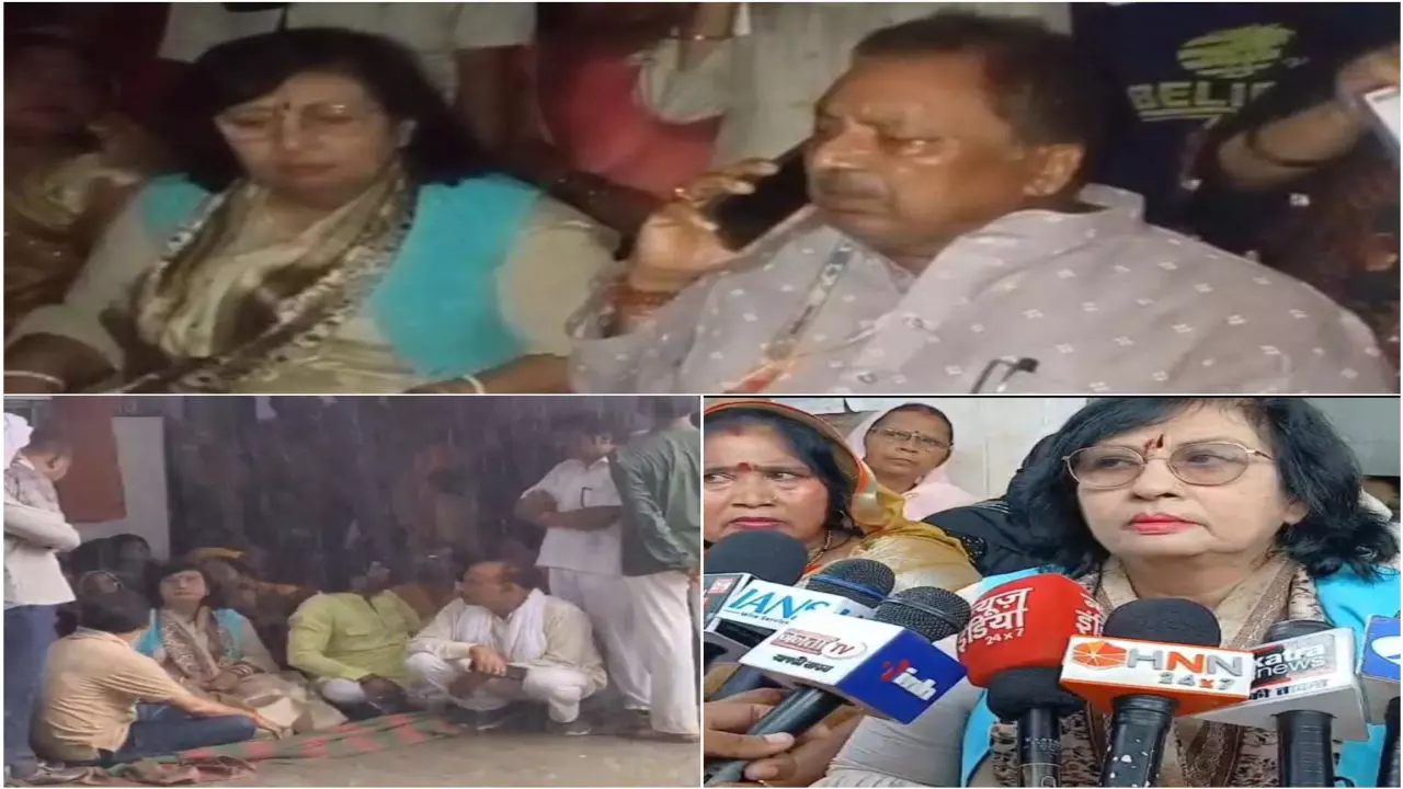 Kanpur Dehat: बीजेपी कार्यकर्ताओं पर फर्जी SC-ST मुकदमे को लेकर मंत्री प्रतिभा शुक्ला धरने पर बैठीं
