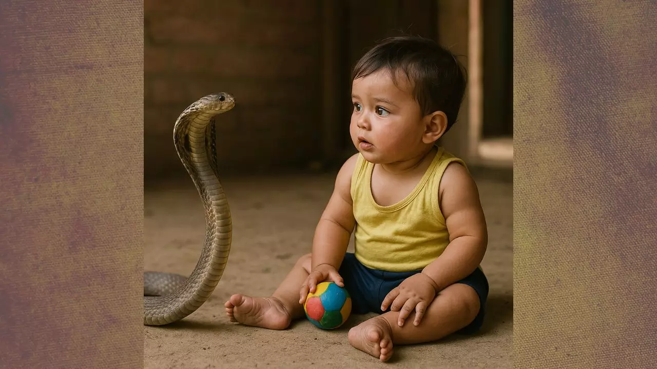 Bihar baby bites snake