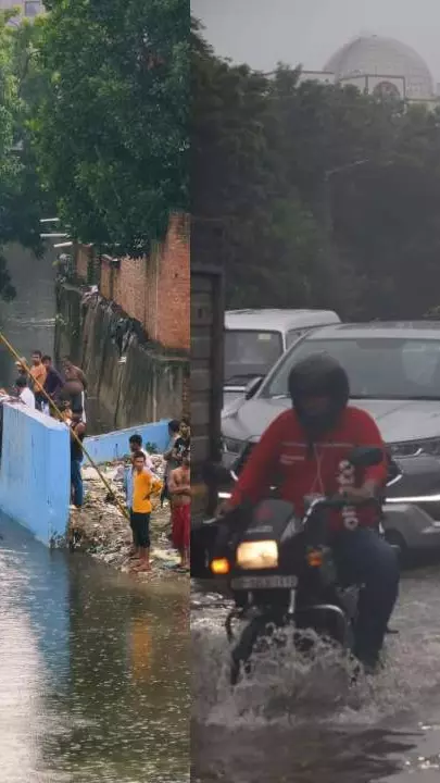 कुकरैल नाले में बच्चा बहा, नाले में कार गिरी, मूसलाधार बारिश ने लखनऊ नगर निगम की खोली पोल