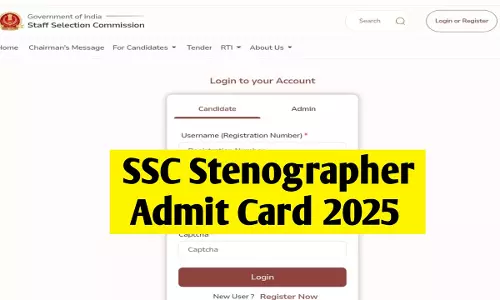 SSC Stenographer Admit Card 2025