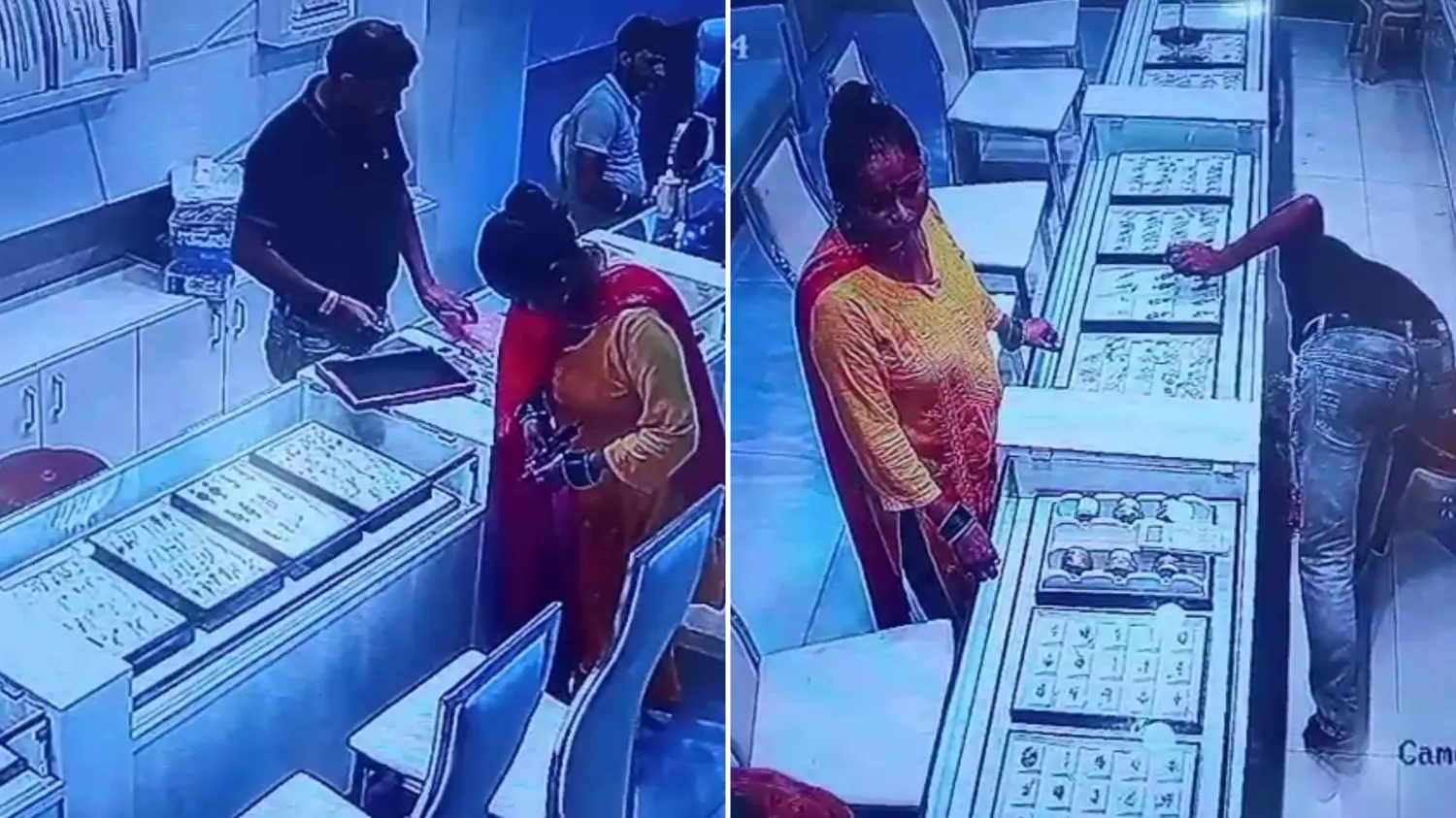 Woman Caught on CCTV Stealing Gold Earrings from Lucknow Jewellery Shop ...