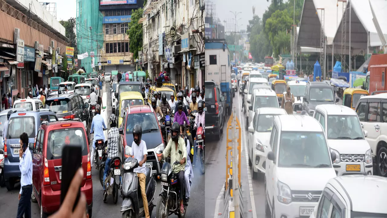 Lucknow News: लखनऊ में मूसलाधार बारिश ने रोकी वाहनों की रफ्तार! शहर के कई इलाकों में दिखा भीषण जाम, घंटों रेंगते रहे वाहन