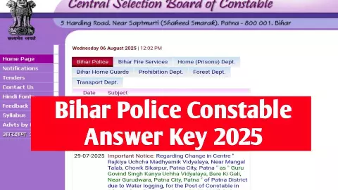 Bihar Police Constable Answer Key 2025 Bihar Police Constable Answer Key 2025