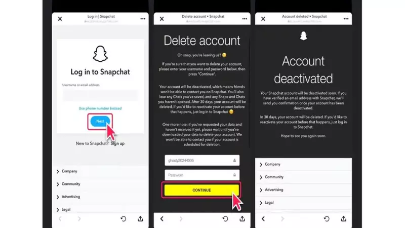 Deactivate Snapchat Account Steps
