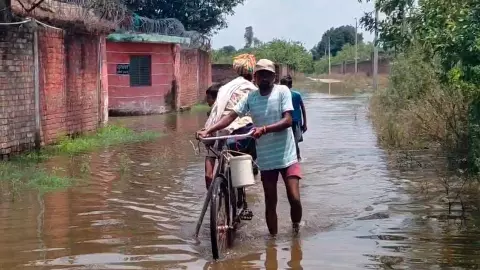 Kanpur News: कानपुर में गंगा का जलस्तर चेतावनी बिंदु के करीब, खेतों से होकर गांवों की तरफ बढ़ रहा पानी