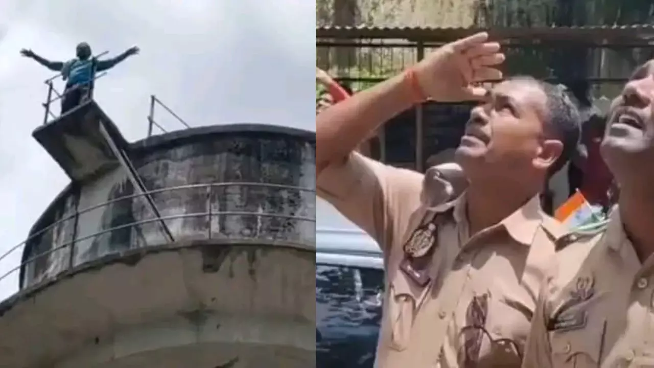 Gonda News :गोंडा भूमि विवाद से त्रस्त युवक पानी की टंकी पर चढ़ा, पुलिस-प्रशासन के छूटे पसीने