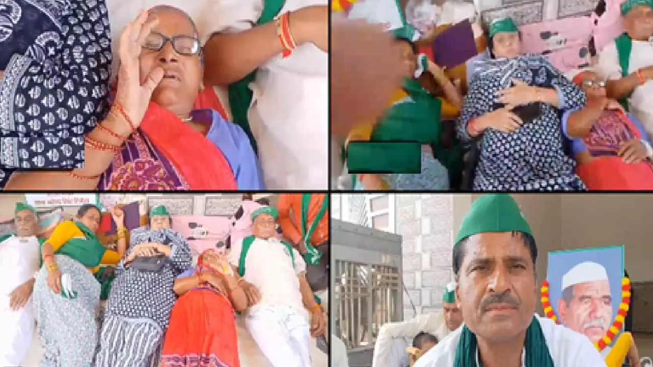 Mathura Farmers Continue Protest on 64th Day