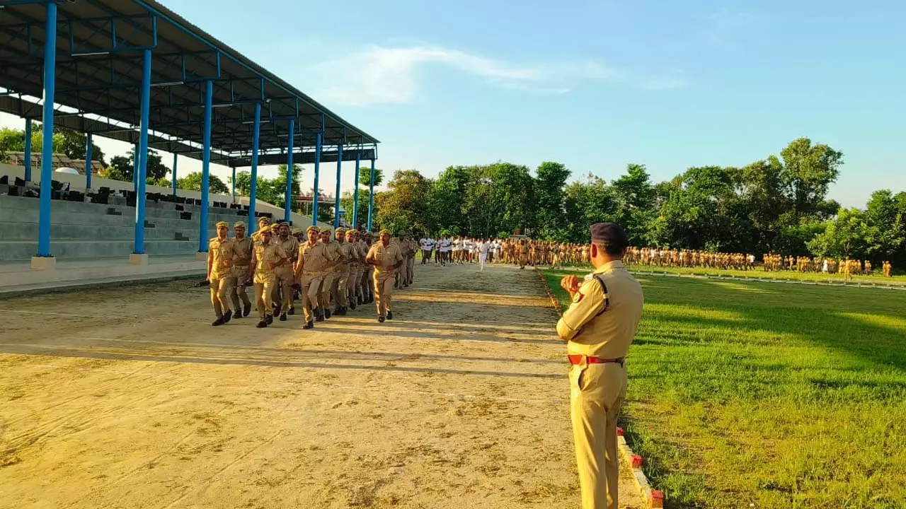 Additional Superintendent of Police led weekly parade salute in Reserve Police Line, observed training of recruit reservists