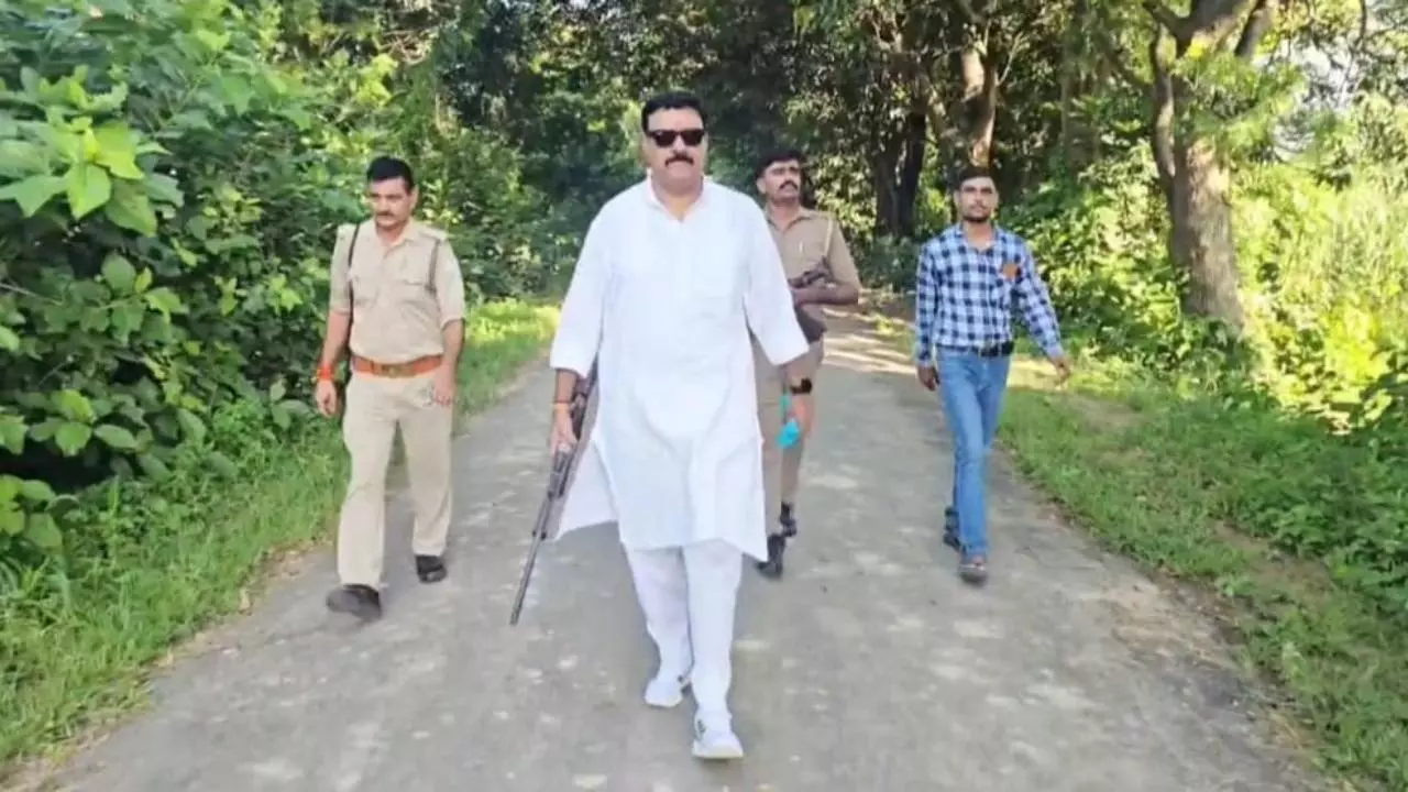 Sitapur News: हाथ में बंदूक लेकर भाजपा विधायक बाघ से ग्रामीणों की कर रहे रखवाली